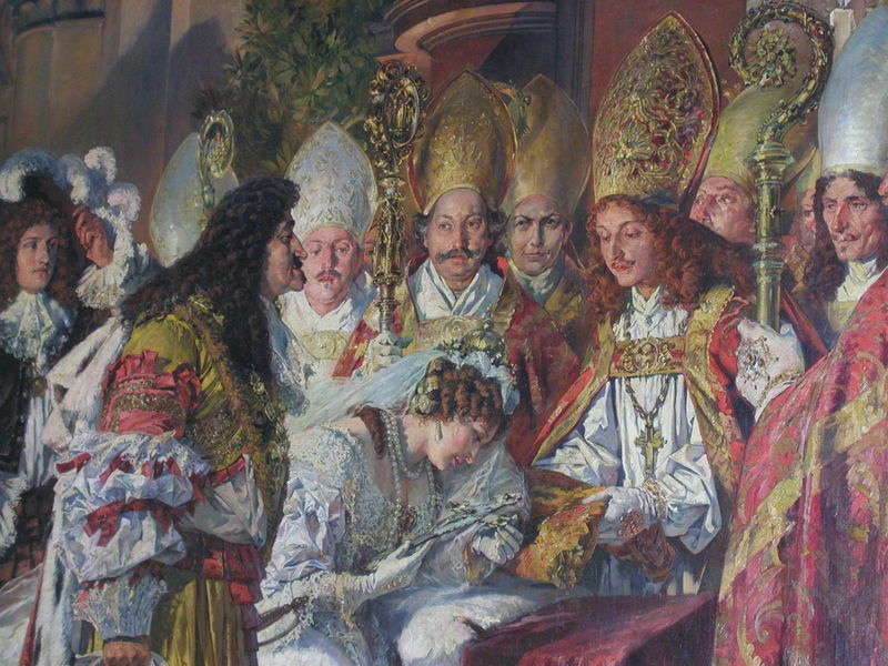 Marriage Leopold of Austria to third wife Eleonore of Pfalz Neuburg, 1676 (Ferdinand Wagner)  Grosse Rathaussaal in Passau